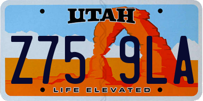 UT license plate Z759LA