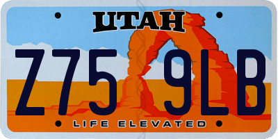 UT license plate Z759LB