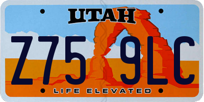 UT license plate Z759LC