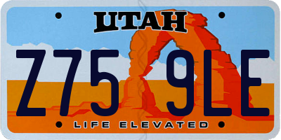 UT license plate Z759LE