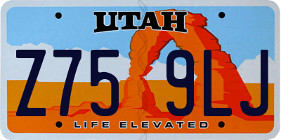 UT license plate Z759LJ