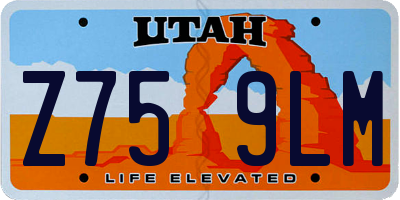 UT license plate Z759LM