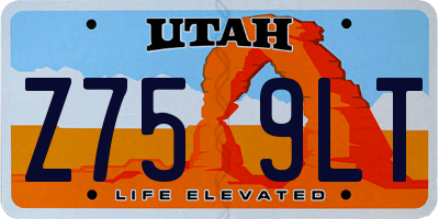UT license plate Z759LT