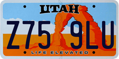 UT license plate Z759LU