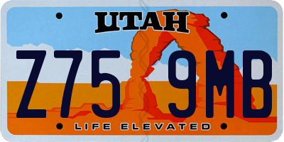 UT license plate Z759MB