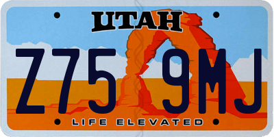 UT license plate Z759MJ