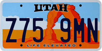 UT license plate Z759MN