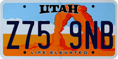 UT license plate Z759NB
