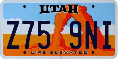 UT license plate Z759NI