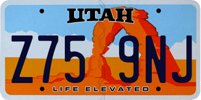 UT license plate Z759NJ