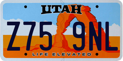 UT license plate Z759NL