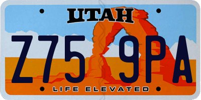 UT license plate Z759PA
