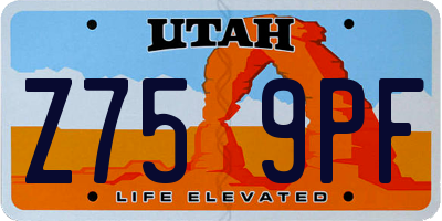 UT license plate Z759PF