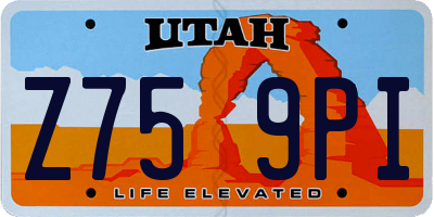 UT license plate Z759PI