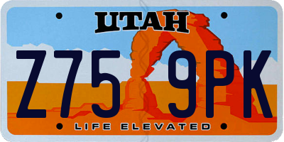 UT license plate Z759PK