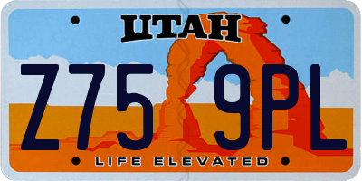 UT license plate Z759PL