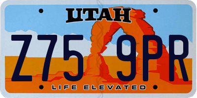 UT license plate Z759PR