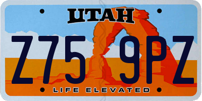 UT license plate Z759PZ