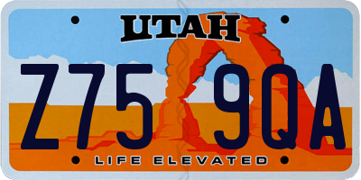 UT license plate Z759QA