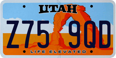 UT license plate Z759QD