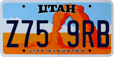 UT license plate Z759RB