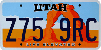 UT license plate Z759RC