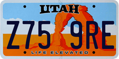 UT license plate Z759RE