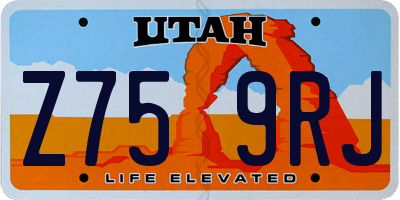 UT license plate Z759RJ