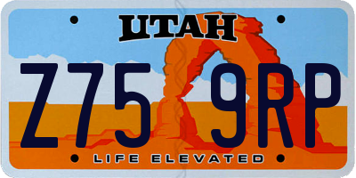 UT license plate Z759RP