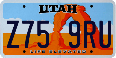 UT license plate Z759RU