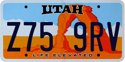 UT license plate Z759RV