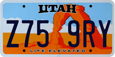 UT license plate Z759RY
