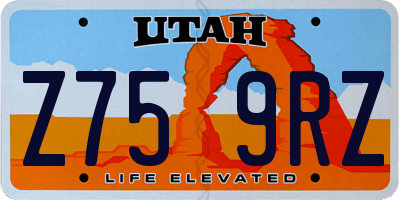UT license plate Z759RZ