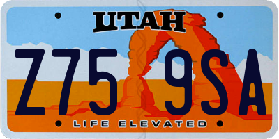 UT license plate Z759SA