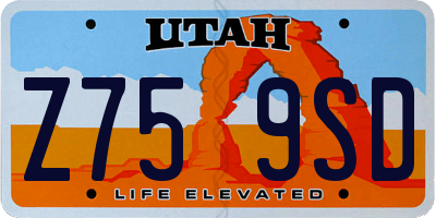 UT license plate Z759SD
