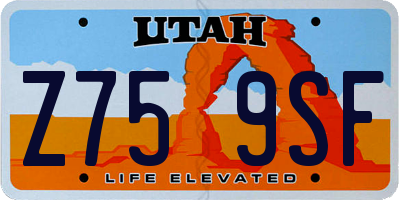 UT license plate Z759SF