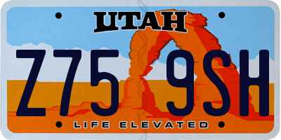 UT license plate Z759SH