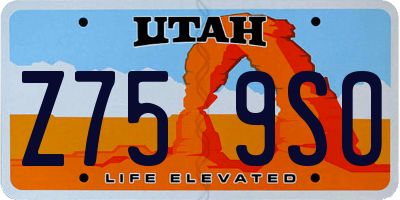 UT license plate Z759SO