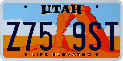 UT license plate Z759ST
