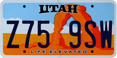 UT license plate Z759SW