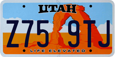 UT license plate Z759TJ