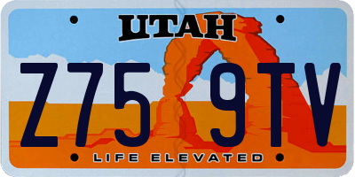 UT license plate Z759TV