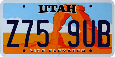 UT license plate Z759UB