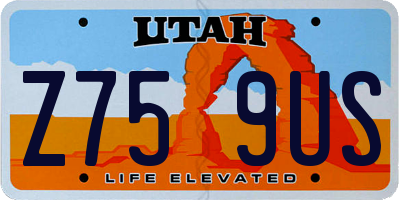 UT license plate Z759US