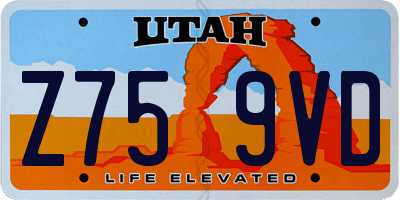 UT license plate Z759VD