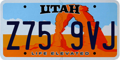UT license plate Z759VJ