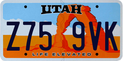 UT license plate Z759VK
