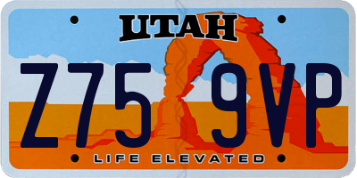 UT license plate Z759VP