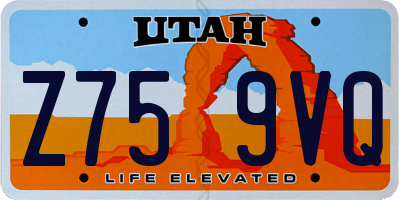 UT license plate Z759VQ