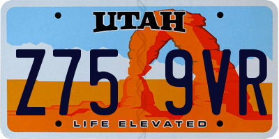 UT license plate Z759VR